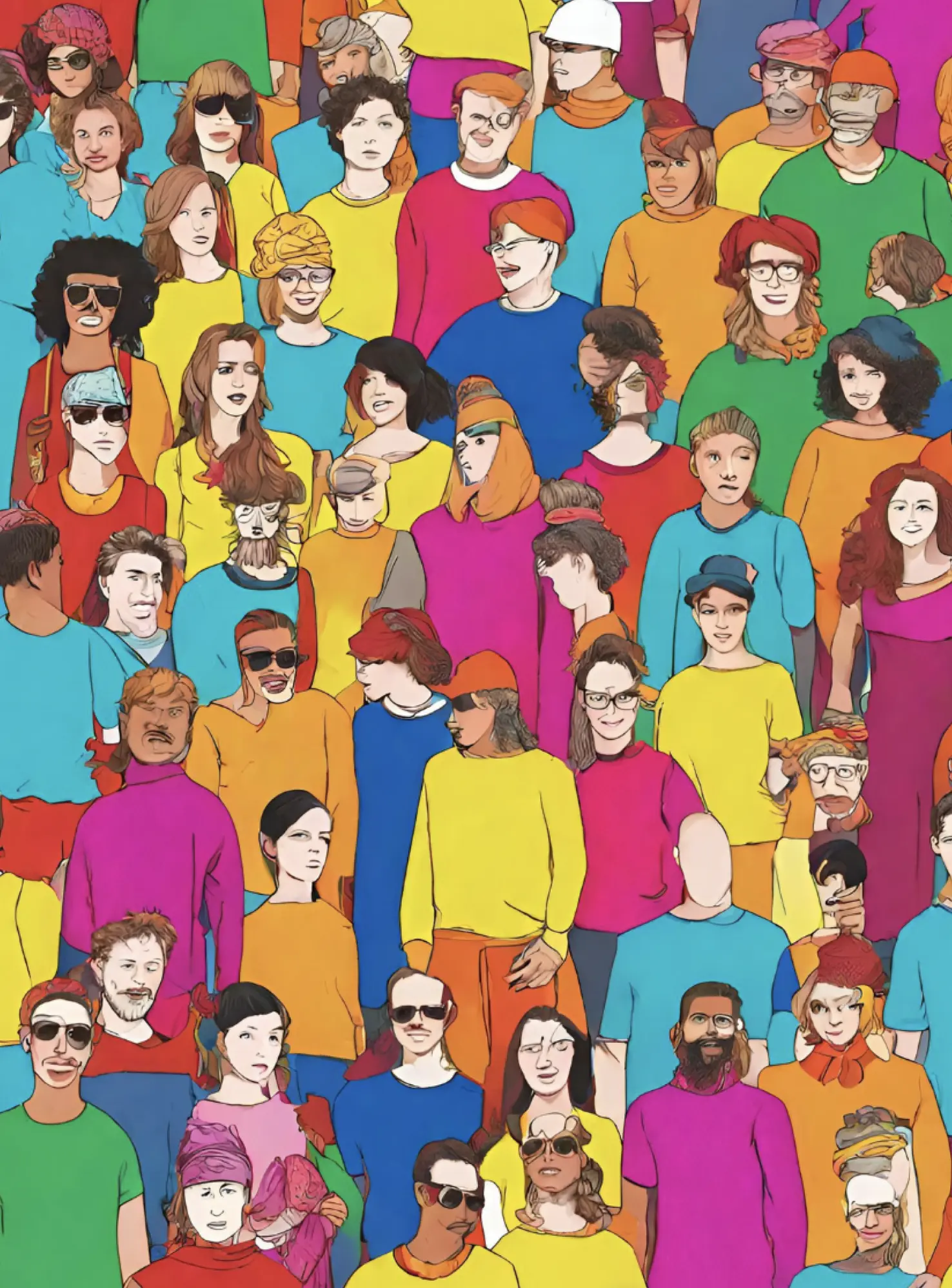 pop art image representing diverse people